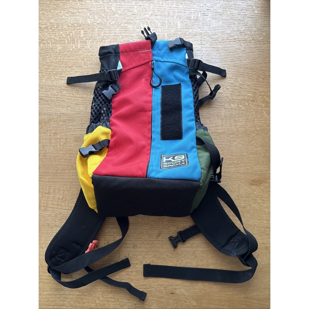 NWOT K9 Sport Sack Air 2 Dog Back Pack Small MultiColor Special Edition Red Blue